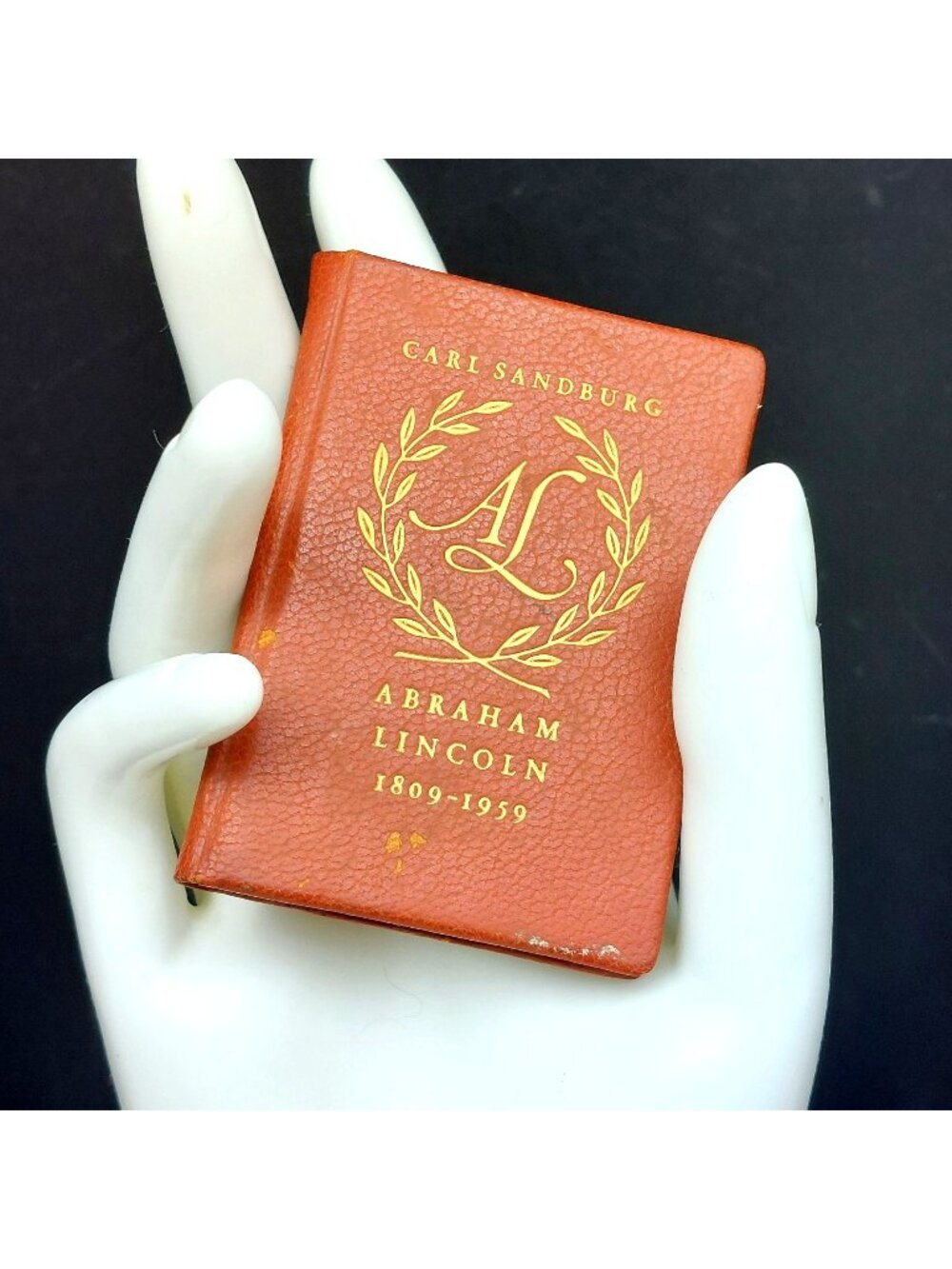 1959 Leather Miniature Book Carl Sandburg Abraham Lincoln St Onge Ltd Edition